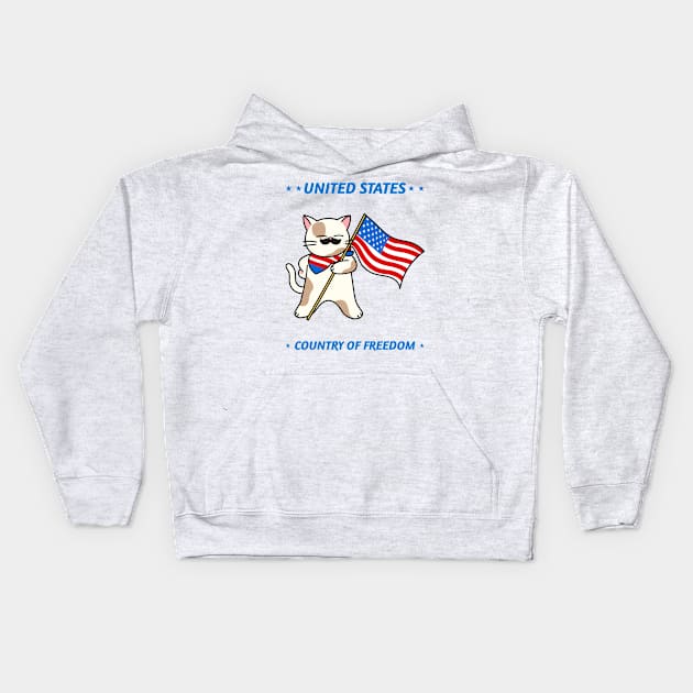 United States country of freedom Kids Hoodie by Purrfect Shop